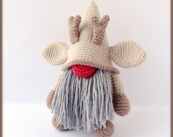 Patrón de crochet navideño de gnomo reno