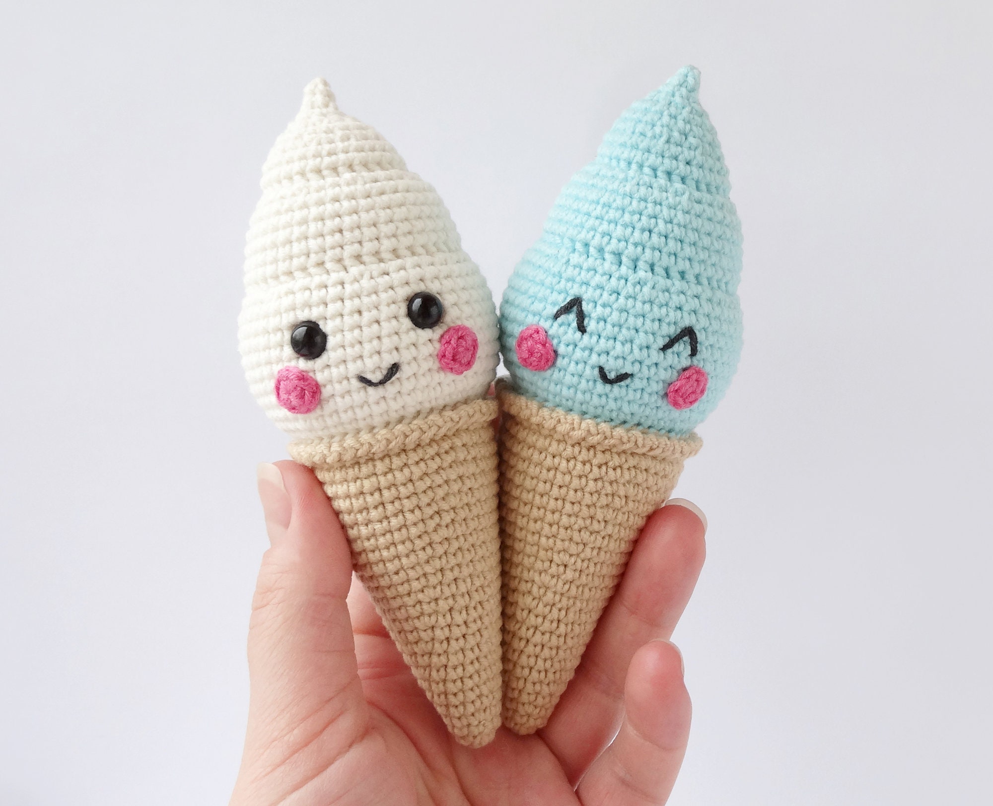 Amigurumi Ice Cream Cone Crochet Pattern Kawaii Cute Ice Etsy