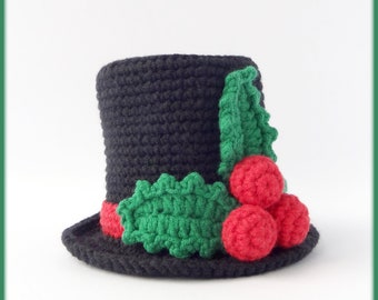 Snowman Christmas Hat Crochet Pattern for amigurumi toys or home decor