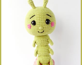 Patrón de crochet de Carter la Oruga: tutorial de insectos amigurumi en PDF
