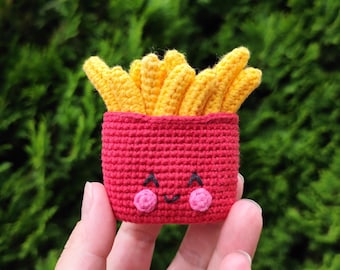 French Fries Crochet Pattern - amigurumi food PDF tutorial