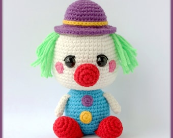 Schattig clown haakpatroon - amigurumi pop PDF-handleiding