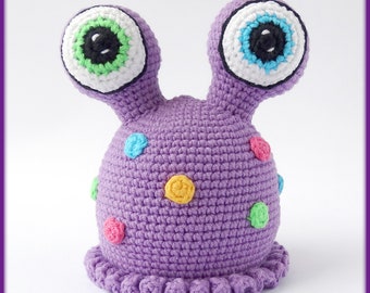 Cute Amigurumi Monster Slug Crochet Pattern - amigurumi monster toy PDF tutorial