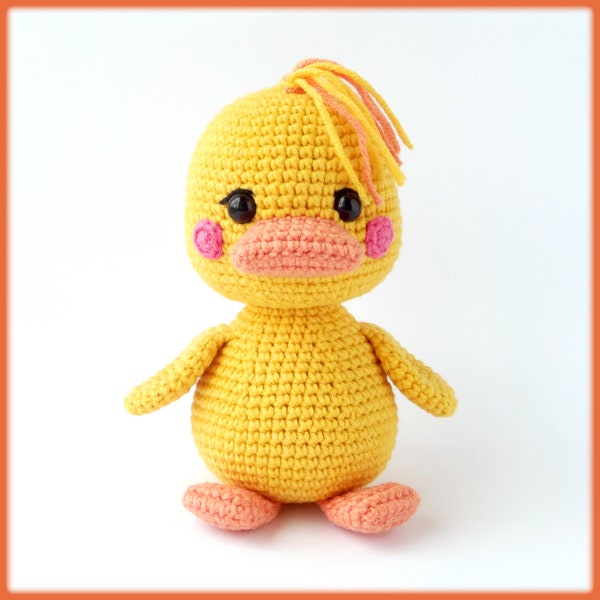 Duckling Crochet Pattern amigurumi toy, cute crochet duckling pattern, amigurumi duckling pattern