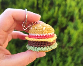 Hamburger keychain Crochet Pattern