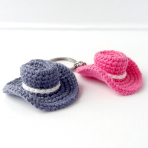 How to crochet cowgirl cowboy hat keychain