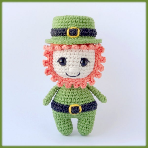 Leprechaun Crochet Pattern amigurumi doll | Saint Patricks Day Crochet PDF Pattern, crochet leprechaun pattern, amigurumi leprechaun pattern