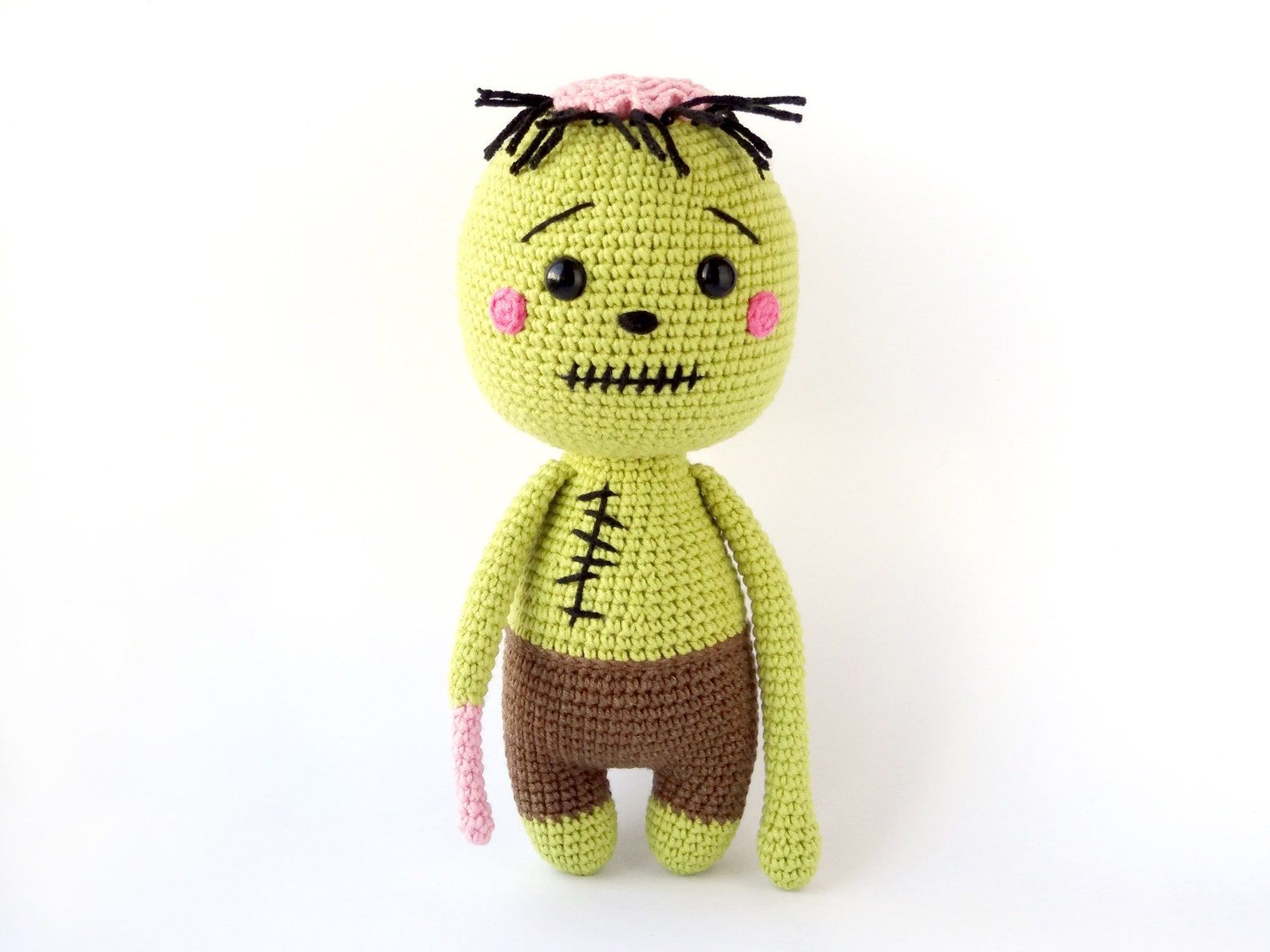 Zombie Doll With Open Brain Crochet Pattern Creepy Cute Etsy