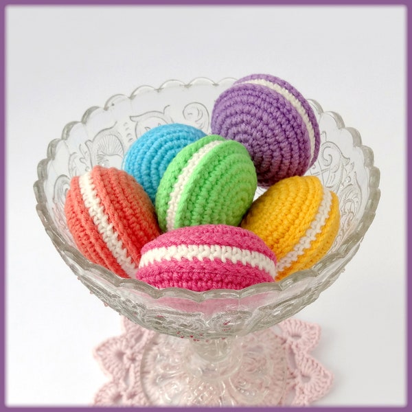 French Macaron Crochet Pattern | Macaron Cookies play food Crochet Pattern