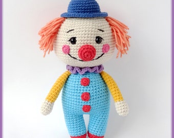 Clown Crochet Pattern - amigurumi doll PDF tutorial
