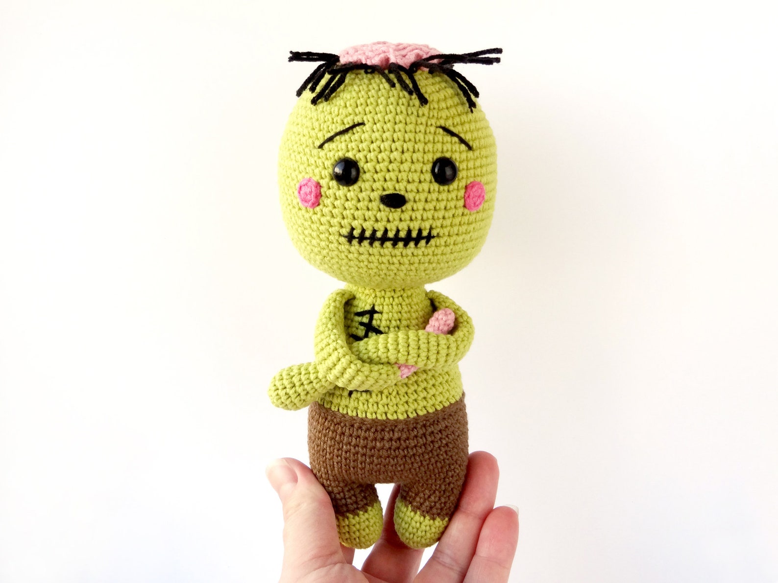 Crochet Pattern Zombie Doll With Open Brain Crochet Zombie Etsy
