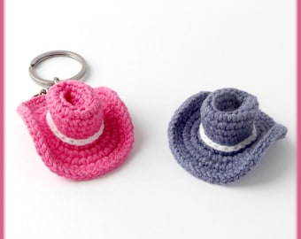 Cowgirl hat keychain Crochet Pattern
