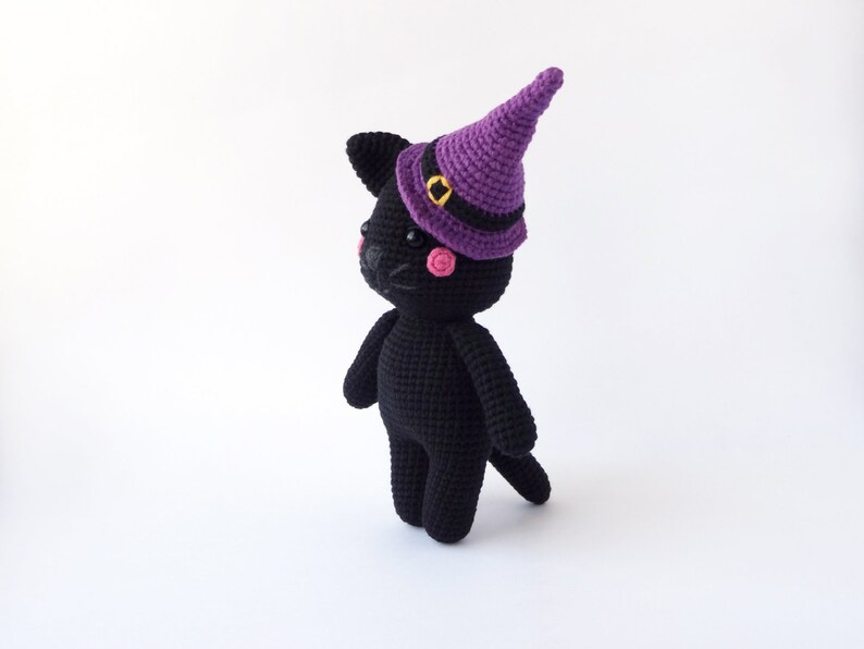 Black Cat in a Witch Hat Halloween Crochet Pattern Etsy