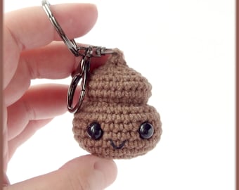 Poop keychain Crochet Pattern, cute crochet poo amigurumi pdf tutorial