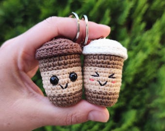 Coffee cup keychain Crochet Pattern