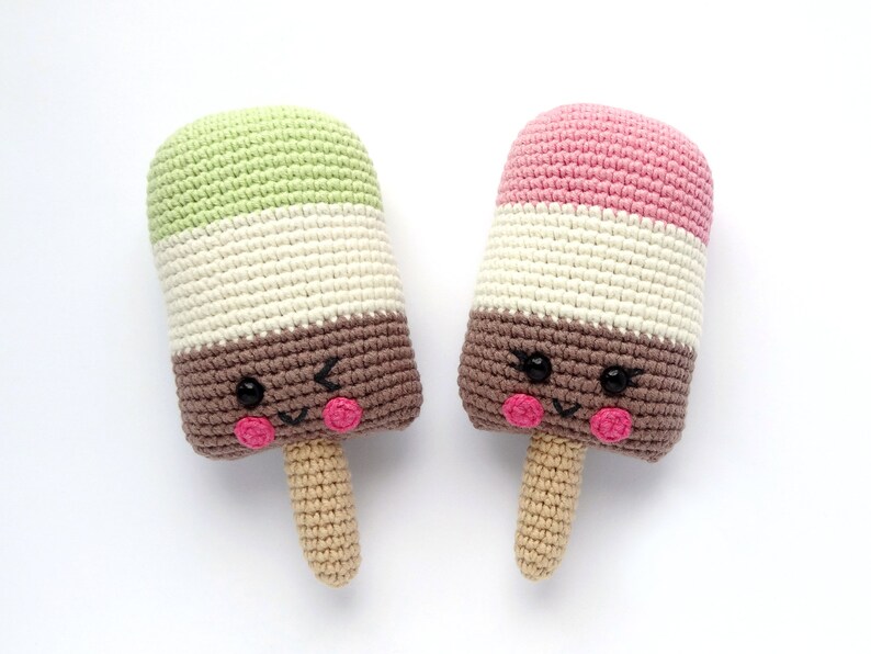 Cute Ice Cream Crochet Pattern Amigurumi Play Food Toy Etsy