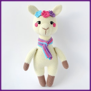 Lola the Llama Crochet Pattern amigurumi animal toy
