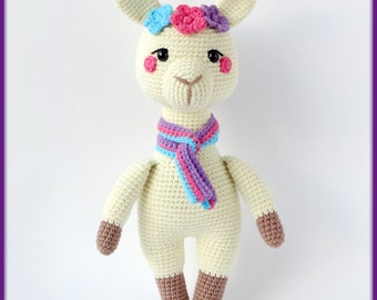 Lola the Llama Crochet Pattern amigurumi animal toy