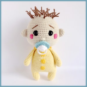Baby doll with pacifier in a bodysuit Crochet Pattern