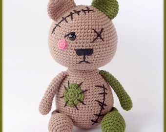 Zombie Bear Crochet Pattern amigurumi monster toy