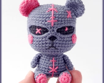 Scary bear Crochet Pattern - amigurumi skull bear PDF tutorial