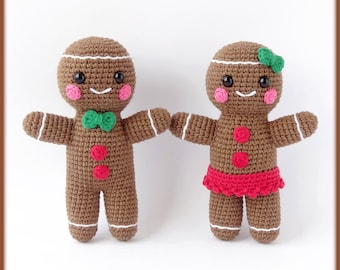 Gingerbread Man & Girl Crochet Pattern amigurumi toys, Christmas Gingerbread, Christmas crochet pattern, Christmas amigurumi pattern