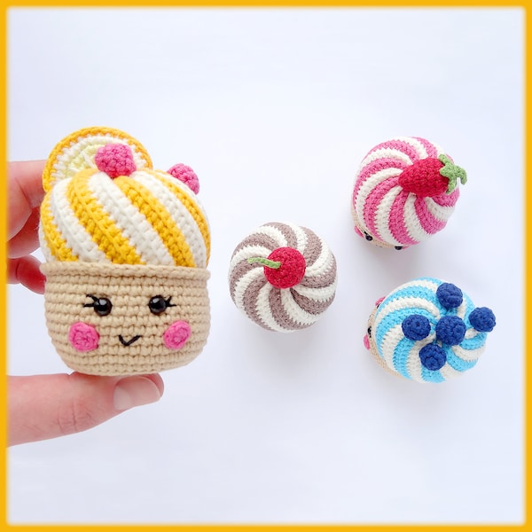 Cute Amigurumi Cupcake Crochet Pattern, crochet pattern cupcake, amigurumi pattern cupcake, cute cupcakes amigurumi crochet pattern