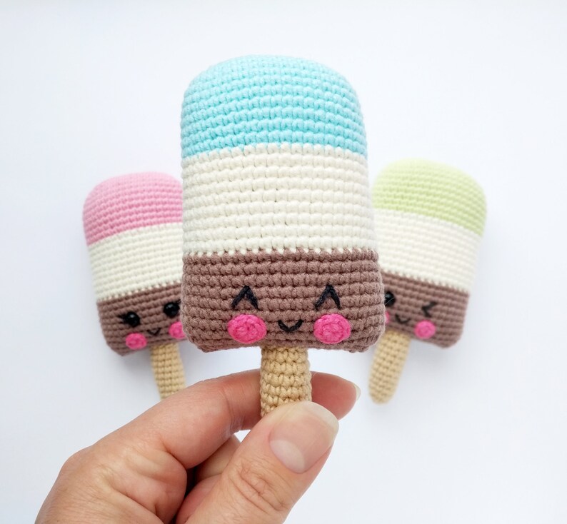Cute Ice Cream Crochet Pattern Amigurumi Play Food Toy Etsy