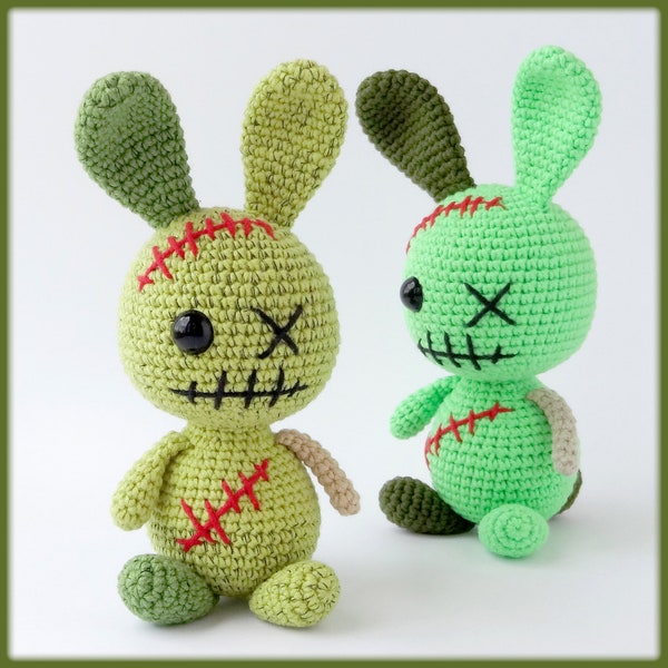 Zombie Rabbit Crochet Pattern amigurumi monster toy halloween decoration