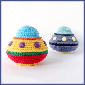 Flying Saucer Crochet Pattern, crochet UFO amigurumi pattern