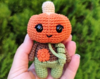 Pumpkin Head doll Crochet Pattern - Halloween amigurumi doll PDF tutorial