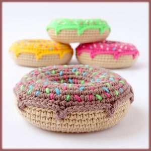 Donut Crochet Pattern amigurumi food toy, crochet donut pattern