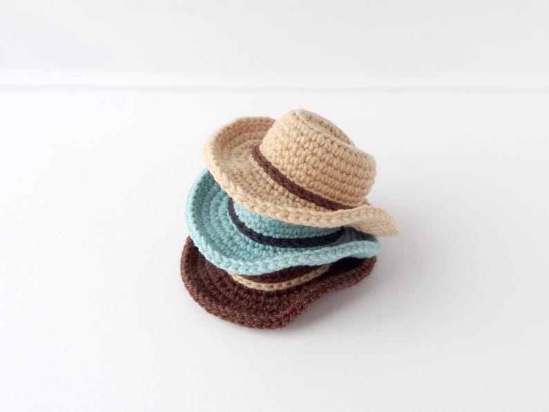 Easy crochet cowboy hats pattern