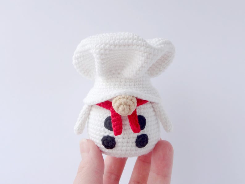 Amigurumi gnome chef crochet pattern