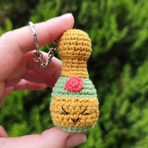 Mini champagne bottle keychain PDF Crochet Pattern