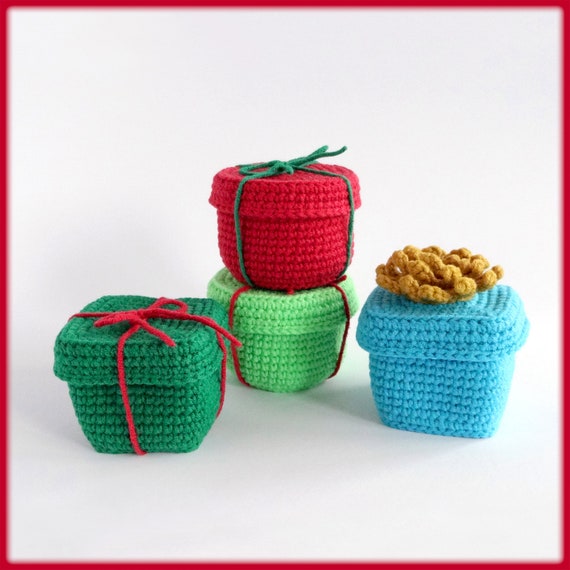 Gift Box Crochet Pattern, crochet gift box pattern