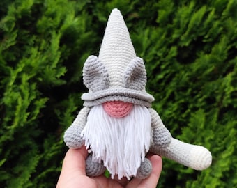 Cat Gnome Crochet Pattern - amigurumi gnome PDF tutorial