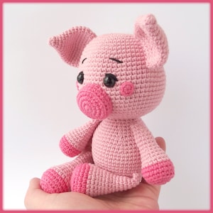 Oinker the Pig Crochet Pattern amigurumi toy, crochet pig pattern, amigurumi pig pattern, cute crochet amigurumi pig