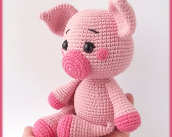 Oinker the Pig Crochet Pattern amigurumi toy, crochet pig pattern, amigurumi pig pattern, cute crochet amigurumi pig