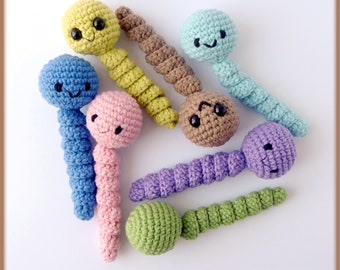 Worm Crochet Pattern cute amigurumi toy