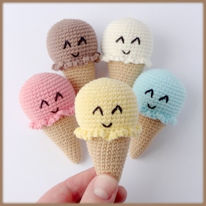 Mini Eis Häkelanleitung, gehäkelte Eiscreme, Amigurumi Eiscreme Häkelanleitung, niedliche Eistüte Häkelanleitung
