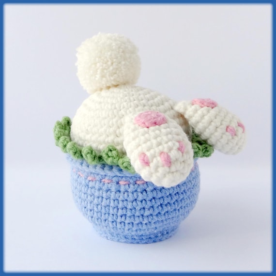 Bunny Butt in a Pot Crochet Pattern - amigurumi Easter decor PDF tutorial