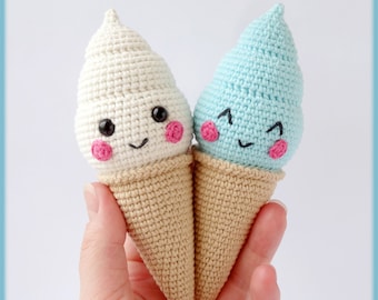 Amigurumi Ice Cream Cone Crochet Pattern, crochet ice cream pattern, amigurumi ice cream pattern