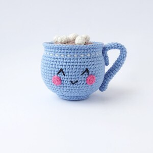 kawaii crochet cup of hot chocolate amigurumi pattern