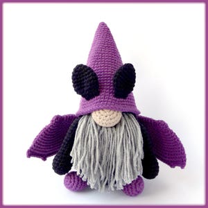 Haakpatroon vleermuiskabouter Halloween-amigurumi
