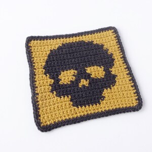 Skull Mug Rug Crochet Pattern, Skull Coaster Pdf Pattern - Etsy