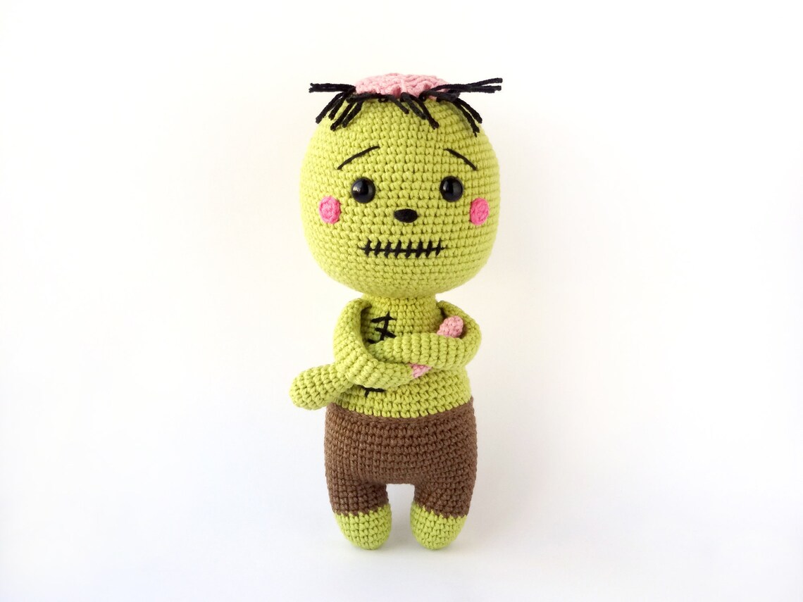 Crochet Pattern Zombie Doll With Open Brain Crochet Zombie Etsy
