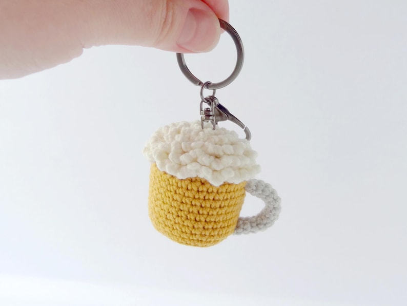 Crochet beer keychain pdf pattern