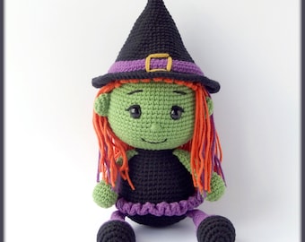 Tiana Halloween Witch Crochet Pattern amigurumi doll, Halloween crochet doll, crochet witch pattern, Halloween amigurumi pattern