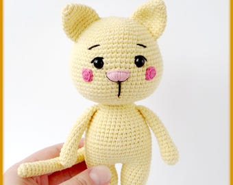Cute kitten Crochet Pattern - amigurumi cat PDF tutorial